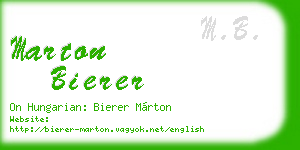 marton bierer business card